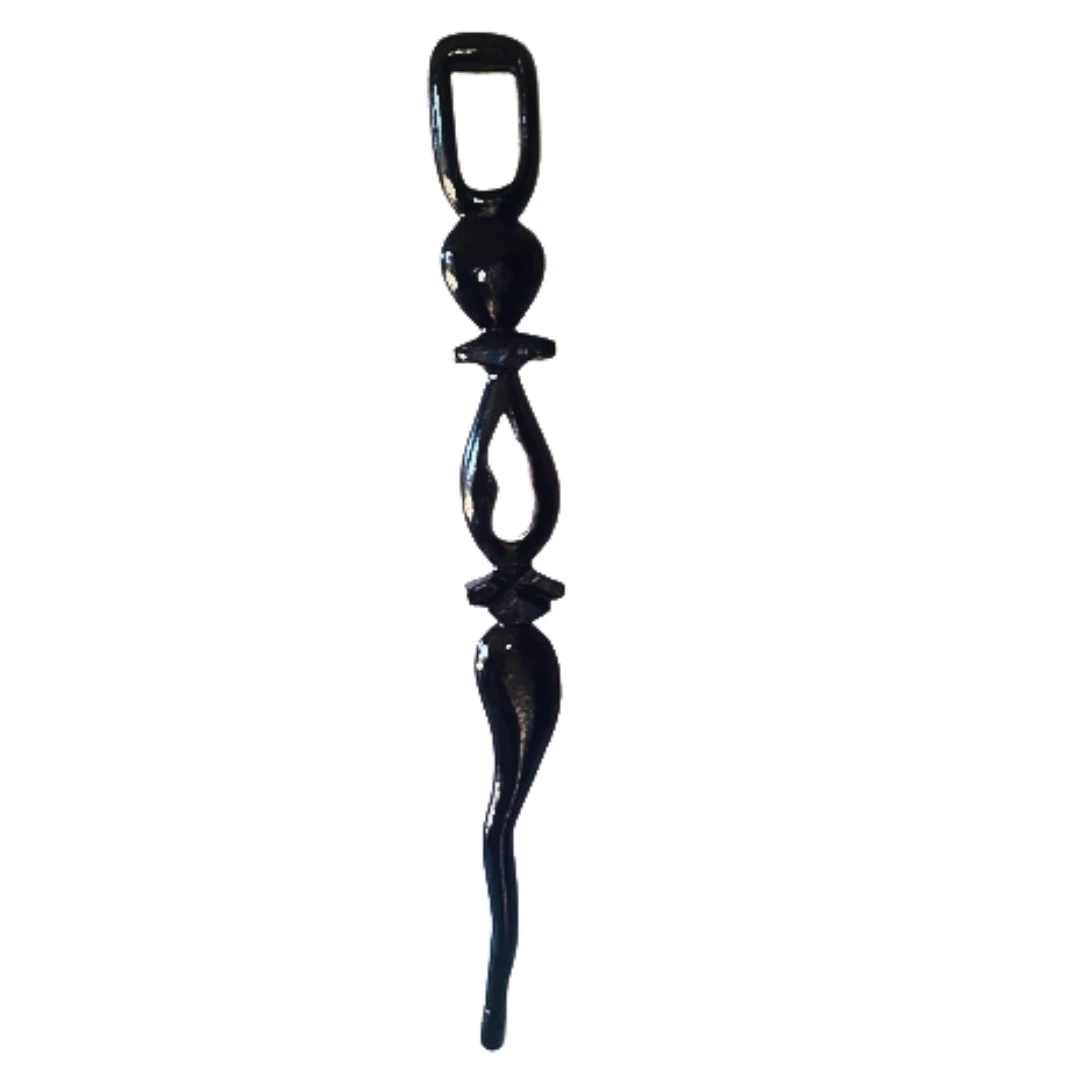 Carved Walking Stick - Black Colour